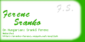 ferenc sranko business card