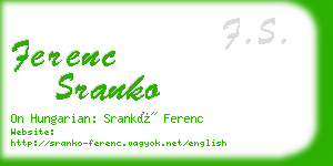 ferenc sranko business card